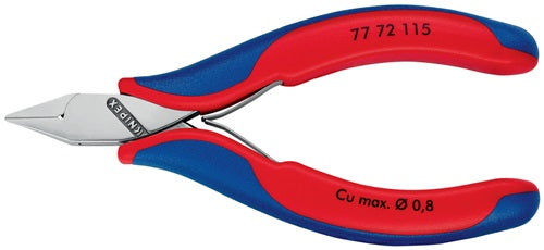 Elektronik-Seitenschneider Länge 115 mm Form 4 Facette ja klein Mehrkomponenten-Hüllen spiegelpoliert KNIPEX – Ansicht 3