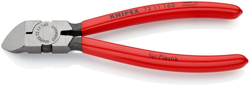 Seitenschneider für Kunststoffe Länge 160 mm Kopf poliert 45° gewinkelt Kunststoffüberzug KNIPEX