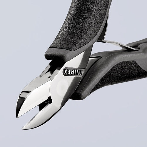 Elektronik-Seitenschneider Länge 115 mm Form 0 Facette ja klein spiegelpoliert KNIPEX – Ansicht 3