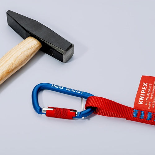 Materialkarabiner Länge 81 mm mit Schraubverschluss blau beschichtet KNIPEX – Ansicht 3