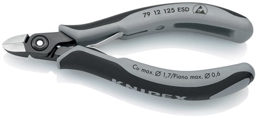 Präzisions-Elektronik-Seitenschneider Länge 125 mm Facette ja sehr klein poliert KNIPEX – Ansicht 5