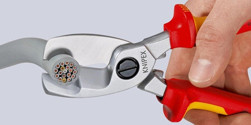 Kabelschere Länge 200 mm Kopf verchromt VDE Mehrkomponenten-Hüllen KNIPEX – Ansicht 6