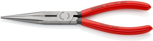 Flachrundzange Länge 200 mm poliert gerade Kunststoffüberzug KNIPEX
