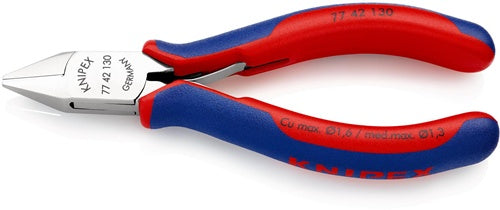 Elektronik-Seitenschneider Länge 130 mm Form 4 Facette nein Mehrkomponenten-Hüllen spiegelpoliert KNIPEX