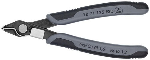 Elektronik-Seitenschneider Super-Knips® Länge 125 mm Form 7 Facette nein brüniert KNIPEX