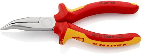 Flachrundzange Länge 160 mm 40° gewinkelt VDE Mehrkomponenten-Hüllen KNIPEX