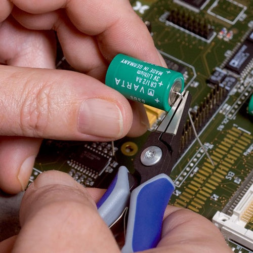 Präzisions-Elektronik-Flachzange Gesamtlänge 135 mm flachbreite Backen poliert Form 1 Mehrkomponenten-Hüllen – Ansicht 4