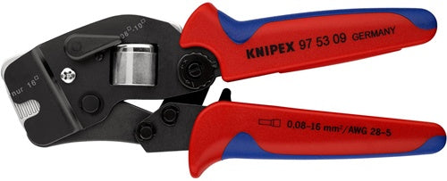 Crimpzange Gesamtlänge 190 mm 008 - 100 + 16 (AWG 28-5 ) mm² brüniert 2-Komponenten-Hüllen KNIPEX