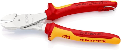 Kraftseitenschneider Länge 200 mm VDE Form 0 mit Befestigungsöse Mehrkomponenten-Hüllen KNIPEX – Ansicht 4