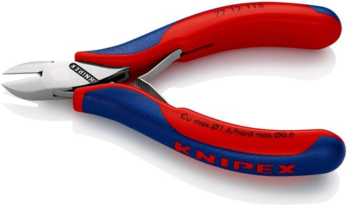 Elektronik-Seitenschneider Länge 115 mm Form 1 Facette ja Mehrkomponenten-Hüllen spiegelpoliert KNIPEX – Ansicht 3