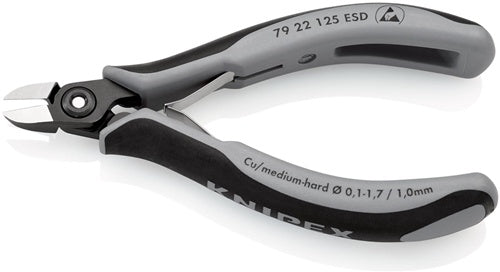 Präzisions-Elektronik-Seitenschneider Länge 125 mm Form 2 Facette nein poliert KNIPEX – Ansicht 4