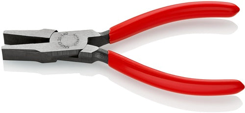 Flachzange Gesamtlänge 140 mm Kopf poliert schwarz atramentiert Kunststoffüberzug KNIPEX – Ansicht 4