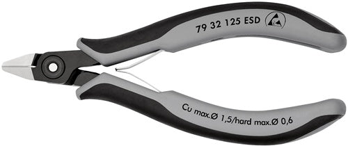 Präzisions-Elektronik-Seitenschneider Länge 125 mm Form 3 Facette ja sehr klein poliert KNIPEX
