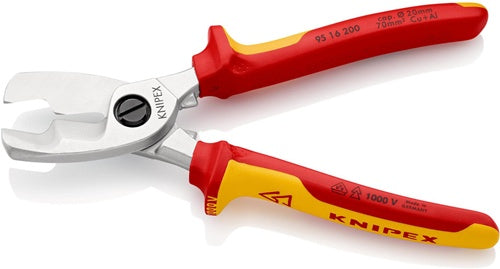 Kabelschere Länge 200 mm Kopf verchromt VDE Mehrkomponenten-Hüllen KNIPEX – Ansicht 5