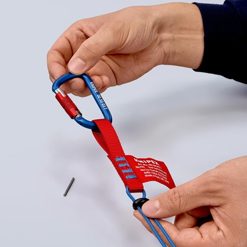 Materialkarabiner Länge 81 mm mit Schraubverschluss blau beschichtet KNIPEX – Ansicht 6