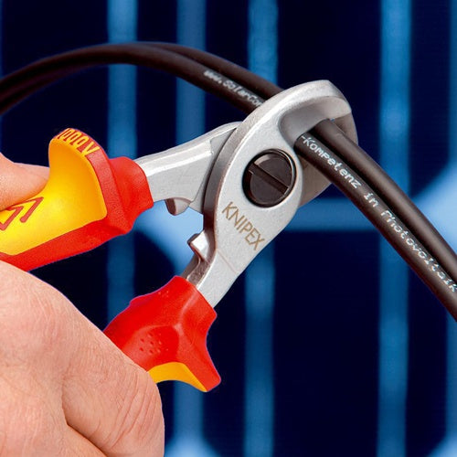 Kabelschere Länge 165 mm Kopf verchromt VDE Mehrkomponenten-Hüllen Form 1 KNIPEX – Ansicht 4