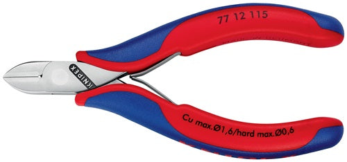 Elektronik-Seitenschneider Länge 115 mm Form 1 Facette ja Mehrkomponenten-Hüllen spiegelpoliert KNIPEX – Ansicht 4