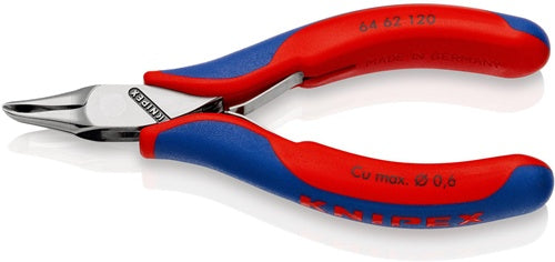 Elektronik-Vornschneider Länge 120 mm Form 6 Facette ja kleine spiegelpoliert Mehrkomponenten-Hüllen KNIPEX
