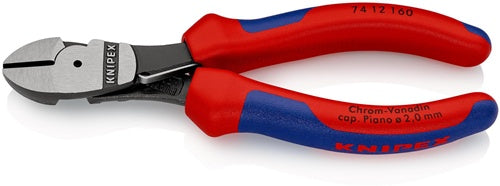 Kraftseitenschneider Länge 160 mm poliert Form 1 Mehrkomponenten-Hüllen KNIPEX