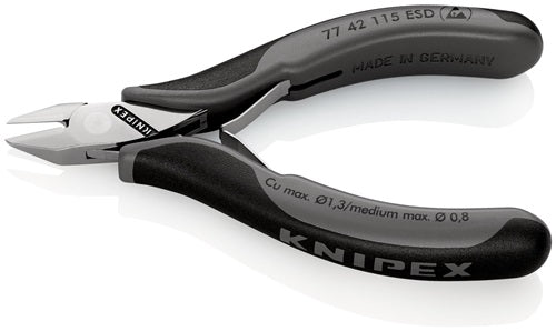 Elektronik-Seitenschneider Länge 115 mm Form 4 Facette nein spiegelpoliert KNIPEX – Ansicht 4