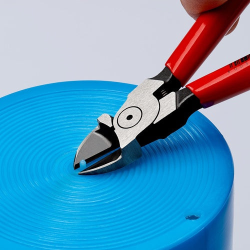 Seitenschneider für Kunststoffe Länge 140 mm Kopf poliert gerade Kunststoffüberzug KNIPEX – Ansicht 3