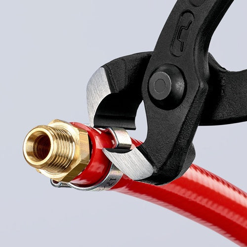Ohrklemmenzange Gesamtlänge 220 mm Kopf schwarz atramentiert Kunststoff-Überzug KNIPEX – Ansicht 3