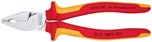 Kraftkombizange Länge 200 mm verchromt Mehrkomponenten-Hüllen VDE KNIPEX – Ansicht 3