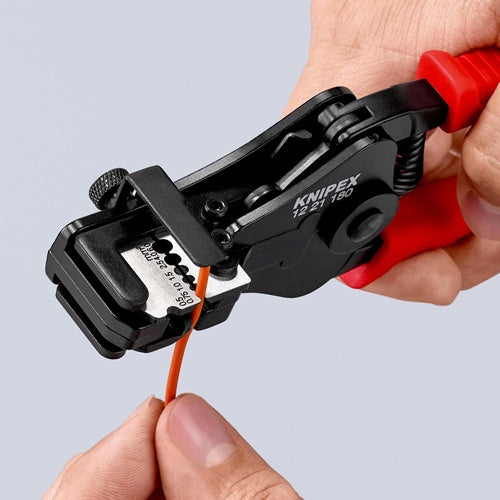 Abisolierzange Länge 180 mm schwarz lackiert Kunststoffüberzug mit Öffnungsfeder KNIPEX – Ansicht 5