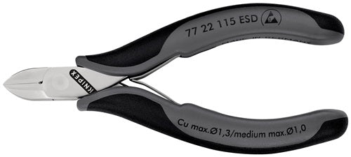 Elektronik-Seitenschneider Länge 115 mm Form 2 Facette nein spiegelpoliert KNIPEX – Ansicht 3