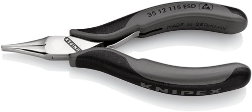 Elektronik-Greifzange Gesamtlänge 115 mm ESD flachbreite Backen spiegelpoliert Form 1 Mehrkomponenten-Hüllen KNIPEX