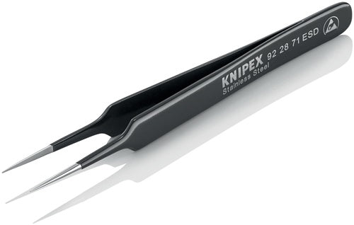 Präzisionspinzette Länge 110 mm gerade nadelfein rostfrei antimagn elektr ableitend KNIPEX – Ansicht 3