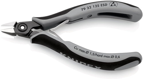 Präzisions-Elektronik-Seitenschneider Länge 125 mm Form 3 Facette ja sehr klein poliert KNIPEX – Ansicht 4