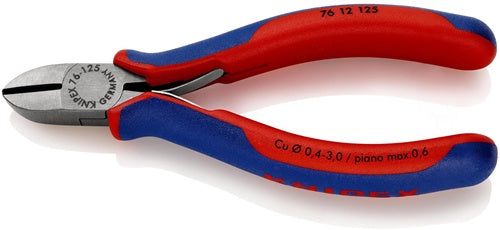 Seitenschneider Länge 125 mm Form 1 Facette ja Kopf poliert Mehrkomponenten-Hüllen KNIPEX