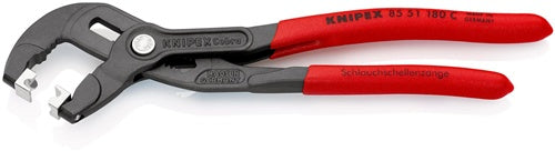 Schlauchschellenzange Gesamtlänge 180 mm Kopf grau atramentiert Kunststoffüberzug KNIPEX – Ansicht 5