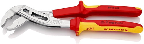Wasserpumpenzange Alligator® Länge 250 mm Spannweiße 46 mm verchromt VDE Mehrkomponenten-Hüllen KNIPEX – Ansicht 5