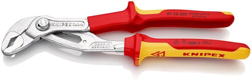 Wasserpumpenzange Cobra® Länge 250 mm Spannweiße 46 mm verchromt VDE Mehrkomponenten-Hüllen KNIPEX