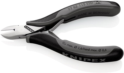 Elektronik-Seitenschneider Länge 115 mm Form 0 Facette ja klein spiegelpoliert KNIPEX – Ansicht 5