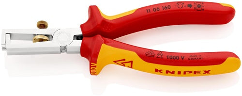 Abisolierzange Länge 160 mm VDE verchromt Mehrkomponenten-Hüllen mit Öffnungsfeder KNIPEX