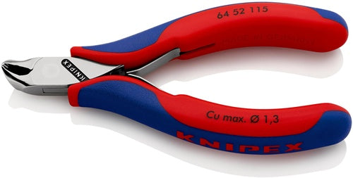 Elektronik-Vornschneider Länge 115 mm Form 5 Facette nein spiegelpoliert Mehrkomponenten-Hüllen KNIPEX