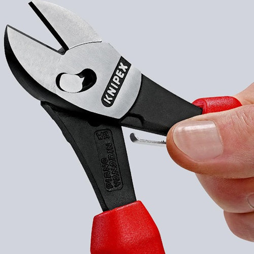 Hochleistungsseitenschneider TwinForce® Länge 180 mm poliert Mehrkomponenten-Hüllen KNIPEX – Ansicht 3