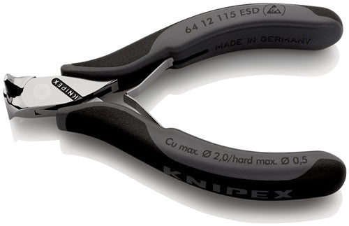 Elektronik-Vornschneider Länge 115 mm Form 1 Facette ja kleine spiegelpoliert Mehrkomponenten-Hüllen KNIPEX – Ansicht 4