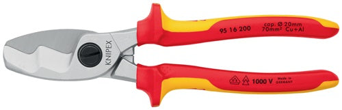 Kabelschere Länge 200 mm Kopf verchromt VDE Mehrkomponenten-Hüllen KNIPEX – Ansicht 3