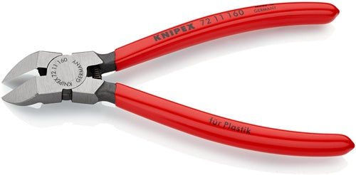 Seitenschneider für Kunststoffe Länge 160 mm Kopf poliert 45° gewinkelt Kunststoffüberzug KNIPEX – Ansicht 5