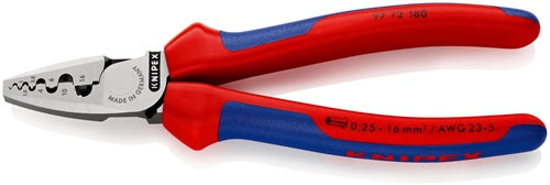 Aderendhülsenzange Gesamtlänge 180 mm 025 - 160 (AWG 23 - 5) mm² poliert Mehrkomponenten-Hüllen KNIPEX