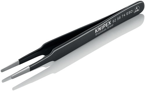 Präzisionspinzette Länge 120 mm gerade rund rostfrei antimagn elektr ableitend Spitzenbreite 2 mm KNIPEX – Ansicht 3