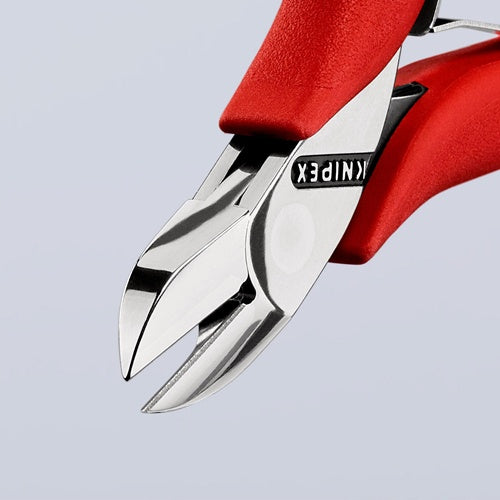 Elektronik-Seitenschneider Länge 115 mm Form 0 Facette ja Kunststoffüberzug spiegelpoliert KNIPEX – Ansicht 5