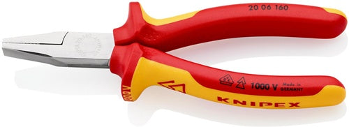 Flachzange Gesamtlänge 160 mm verchromt Mehrkomponenten-Hüllen KNIPEX