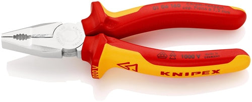 Kombizange Länge 160 mm verchromt Mehrkomponenten-Hüllen VDE KNIPEX