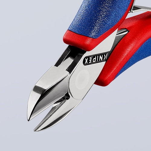 Elektronik-Seitenschneider Länge 115 mm Form 0 Facette ja klein Mehrkomponenten-Hüllen spiegelpoliert KNIPEX – Ansicht 6