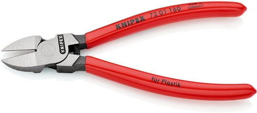 Seitenschneider für Kunststoffe Länge 160 mm Kopf poliert gerade Kunststoffüberzug KNIPEX – Ansicht 5